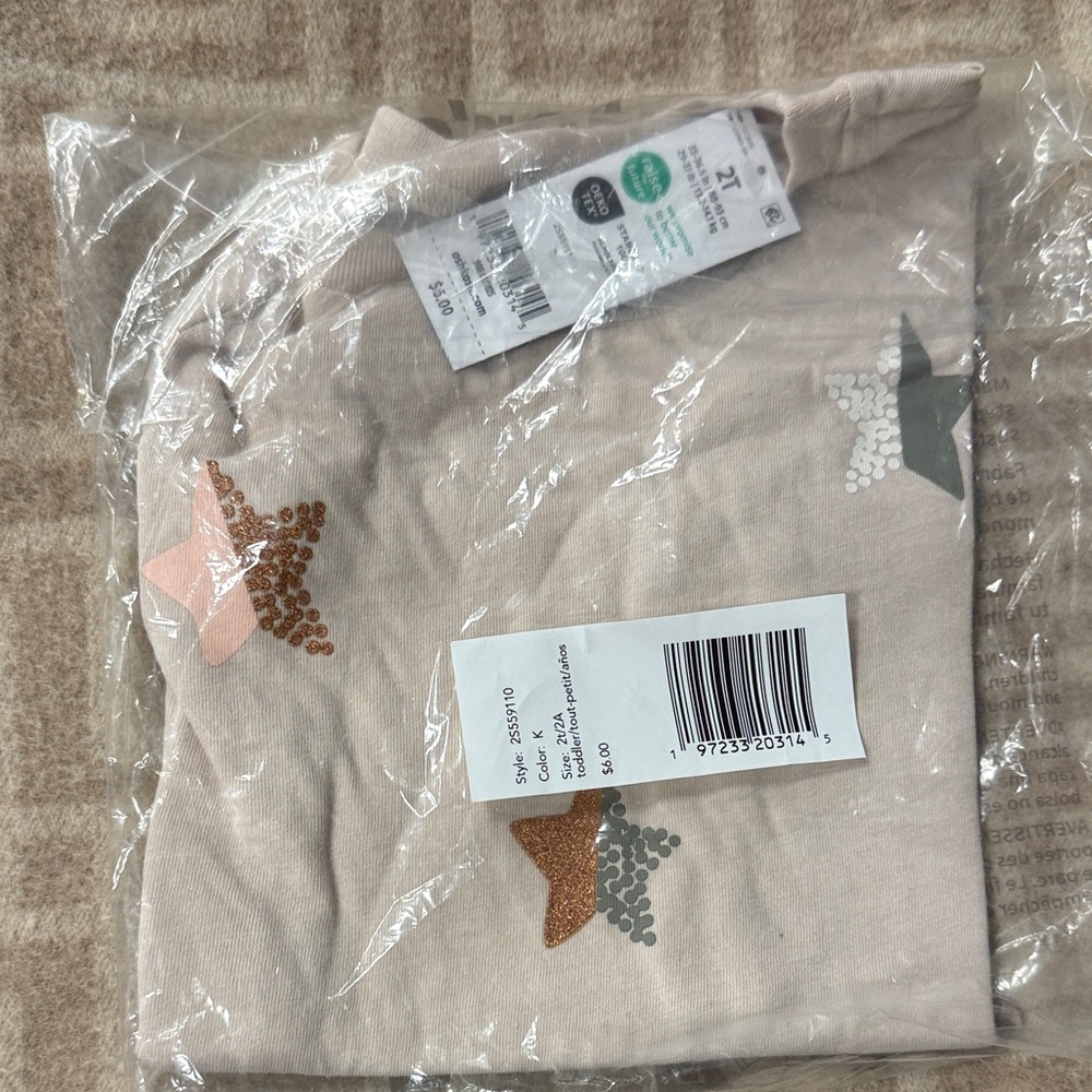 Carter's Cream Star Print Long Sleeve Tee